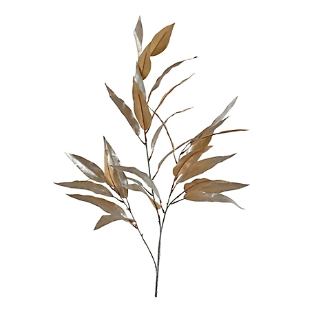 Melrose International 27 in. Artificial Gold Long Blade Eucalyptus Leaf Spray, Set of 6