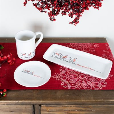 Image showing  Stoneware Three French Hens Holiday Plate (Set of 2)