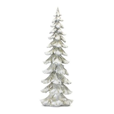 Melrose InternationalFlocked Snowy Silver Holiday Tree Decor 26 in. H