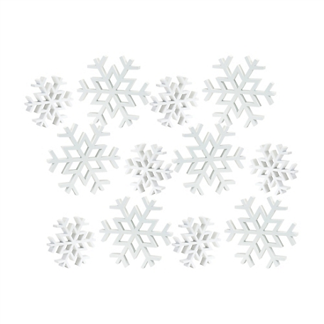 Melrose International Wooden Snowflake Ornament with White Washed Finish  (Set of 12) at Tractor Supply Co.