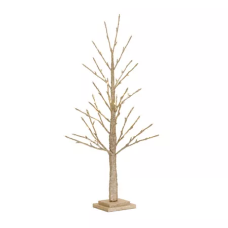 Melrose International 36" LED Pre-Lit Gold Twig Tree Artificial Christmas Plants