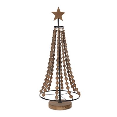 Melrose International Beaded Wood Holiday Tree 25 in. H