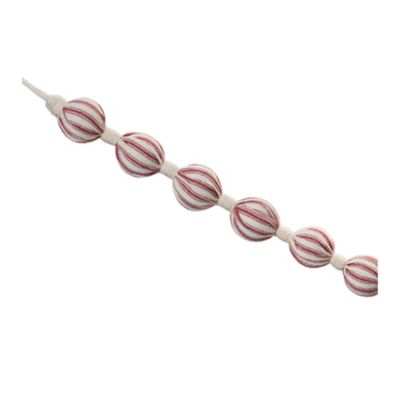 Melrose InternationalFabric Ball String Garland (Set of 2), Red