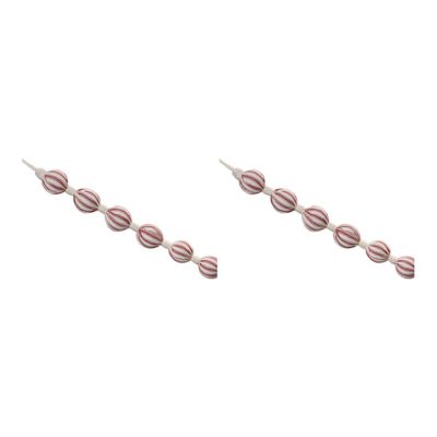 Image showing  Fabric Ball String Garland (Set of 2), Red