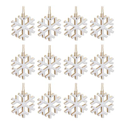Image showing Wood Snowflake Ornament (Set of 12)