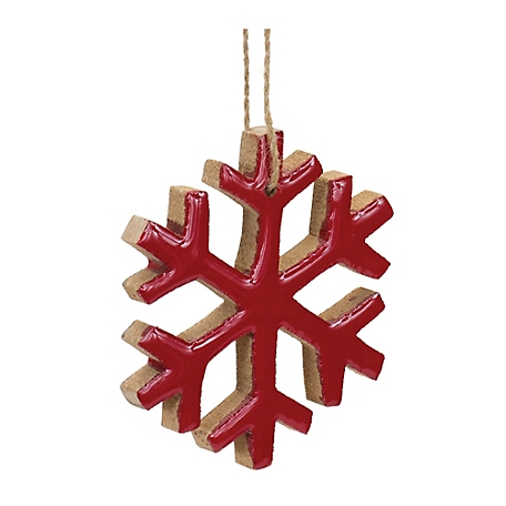 Melrose InternationalWood Snowflake Ornament (Set of 12)