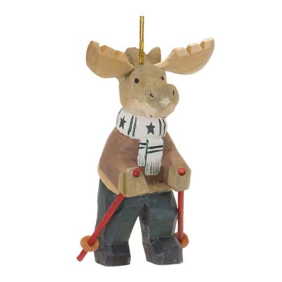 Melrose International Moose on Skis Ornament (Set of 6)