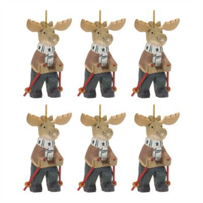 Image showing  Moose on Skis Ornament (Set of 6)
