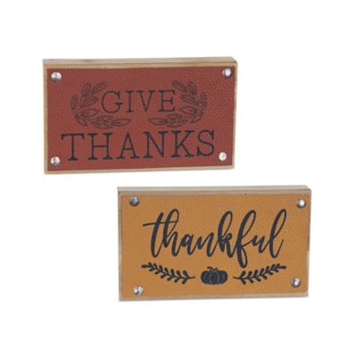 Melrose InternationalThankful Harvest Sign (Set of 6)