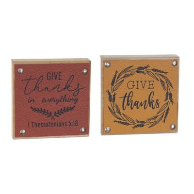 Melrose InternationalGive Thanks Harvest Sign (Set of 6)