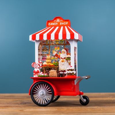 Image showing  LED Snow Globe Santa's Candy Stand, 10.75 in. H