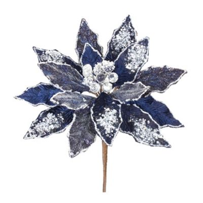 Melrose InternationalFrosted Poinsettia Stem (Set of 6)