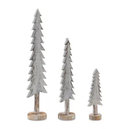 Melrose InternationalWooden Table Fir (Set of 3) Christmas Kitchen & Tabletop Decor