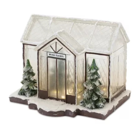 Melrose InternationalLED 10" L Winter Greenhouse Display Christmas Kitchen & Tabletop Decor