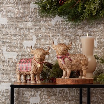 Image showing  Highland Cow Winter Figurine (Set of 2)