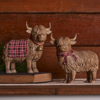 Image showing  Highland Cow Winter Figurine (Set of 2)