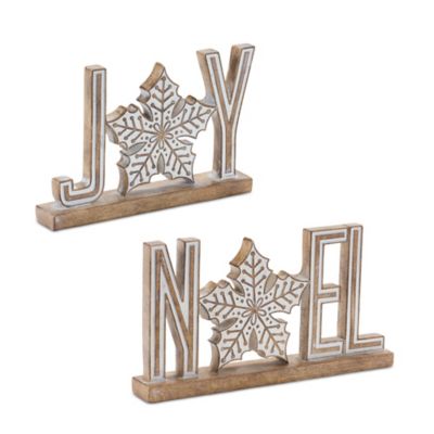 Melrose InternationalJoy and Noel Tabletop Sign (Set of 4)