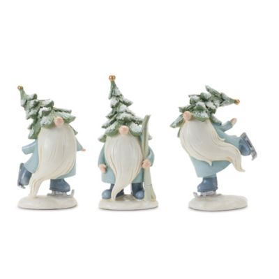 Melrose International Pine Tree Gnome with Skis and Skates (Set of 3)