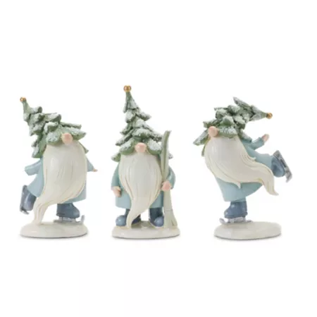 Melrose InternationalPine Gnome with Skis and Skates (Set of 3) Christmas Kitchen & Tabletop Decor