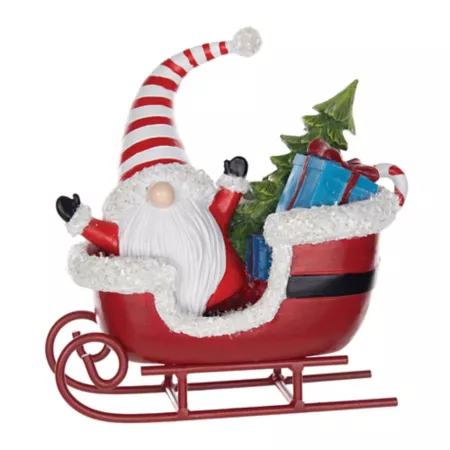 Melrose InternationalSanta Gnome Figurine in Sleigh (Set of 2) Christmas Kitchen & Tabletop Decor