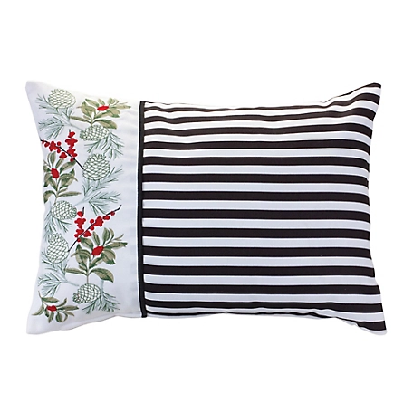 Melrose International Embroidered Pine Holiday Pillow 19 in. L