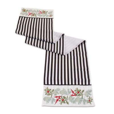 Melrose International Striped Holiday Table Runner 72 in. L