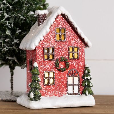 Image showing  Lighted Winter Village Houses (Set of 2)