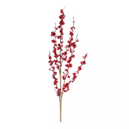 Melrose International Flocked Berry Twig Spray (Set of 12) Artificial Christmas Plants