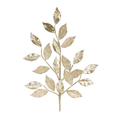 Melrose International Glittered Leaf Spray (Set of 2)
