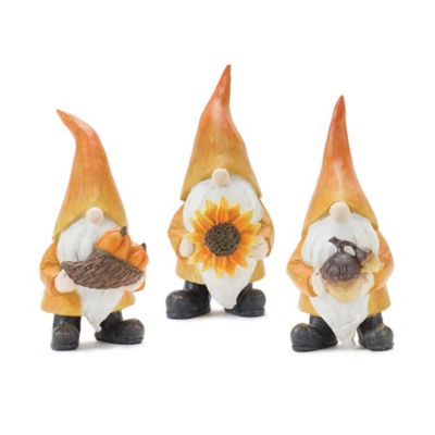 Melrose International Fall Harvest Gnome Figurine (Set of 3)