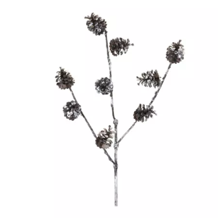 Melrose International Pine Cone Spray (Pack of 12) Black Artificial Christmas Plants