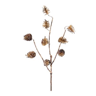 Melrose International Pine Cone Spray (Set of 12), brown