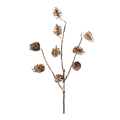 Melrose International Pine Cone Spray (Set of 12), brown