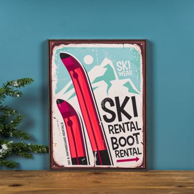Image showing  Framed Ski Lodge Wall Sign 15.5 in. H