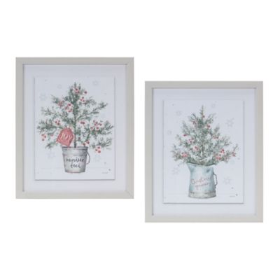 Melrose InternationalPotted Pine Tree Wall Art (Set of 2)