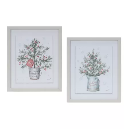 Melrose InternationalPotted Pine Wall Art (Set of 2) Christmas Wall Decor