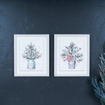 Image showing  Potted Pine Tree Wall Art (Set of 2)