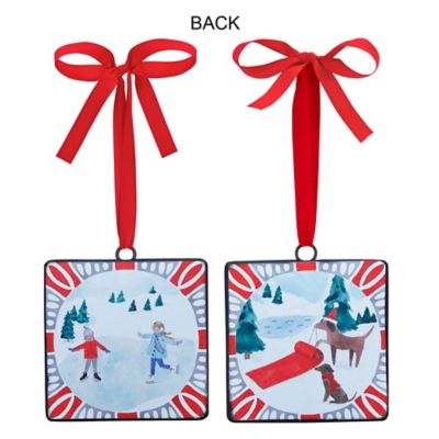 Image showing  Sledding and Christmas Tree Ornament (Set of 12)