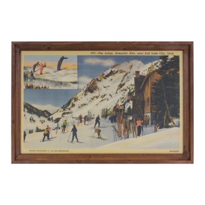 Melrose International Vintage Ski Lodge Wall Art 23.5 in. L