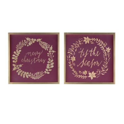 Melrose InternationalFramed Holiday Sentiment Sign, Set of 2