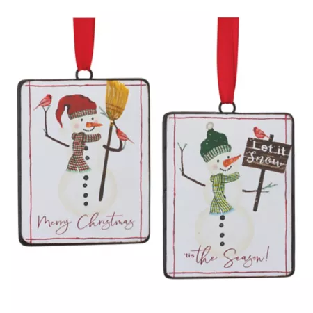 Melrose InternationalSnowman Sentiment Ornament (Set of 12) Christmas Ornaments & Tree Toppers