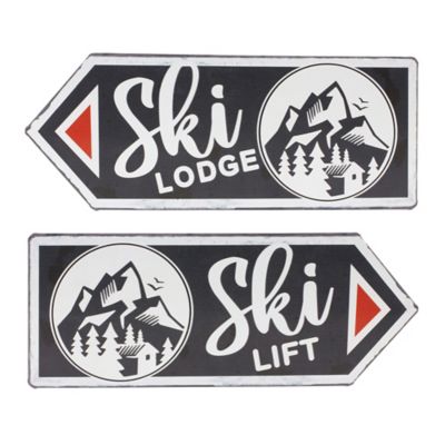 Melrose International Ski Lift Lodge Sign (Set of 6)