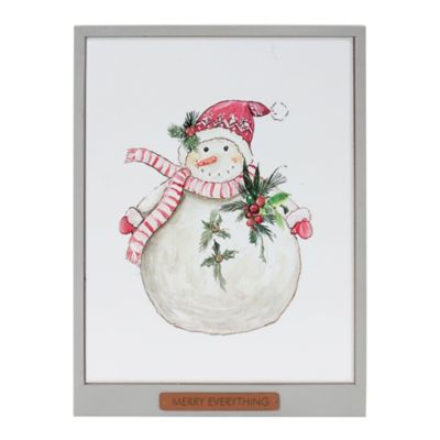 Image showing  Framed Santa and Snowman Wall Art (Set of 2)