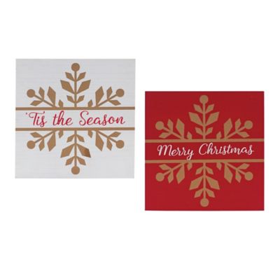 Melrose InternationalSnowflake Sentiment Sign (Set of 6)