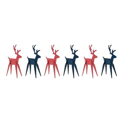 Image showing  Modern Metal Deer Figurine (Set of 6)