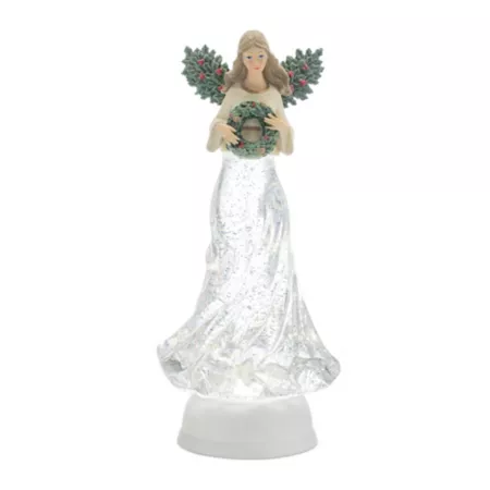 Melrose International LED Snow Globe Angel Figurine 13" H Christmas Kitchen & Tabletop Decor