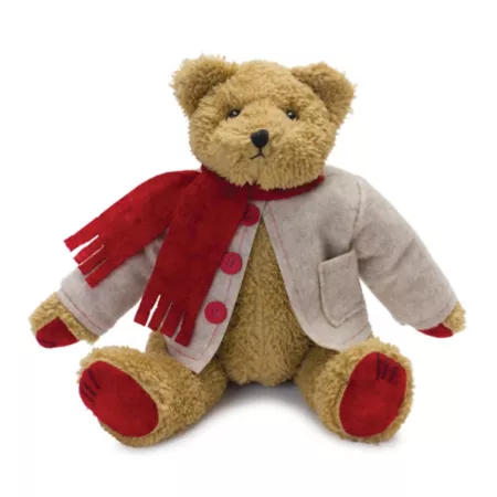 Melrose International Vintage Teddy Bear with Coat and Scarf 14" H Christmas Kitchen & Tabletop Decor