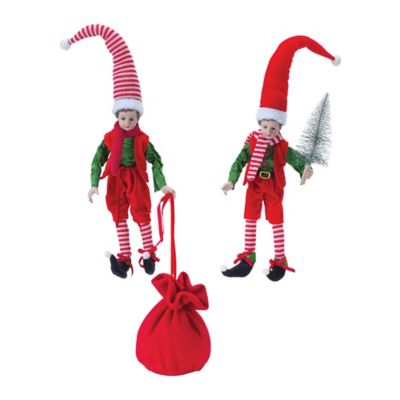 Melrose International Vintage Elf Shelf Sitter (Set of 2)