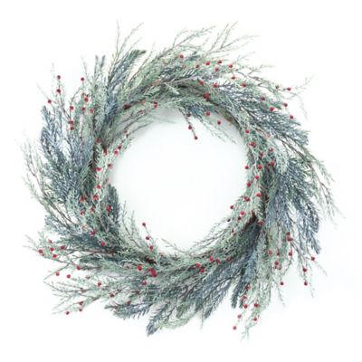 Melrose International Mixed Pine Berry Wreath 24 in. D