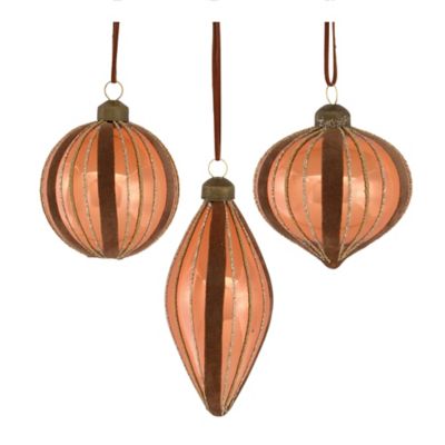 Melrose International Copper Glass Holiday Ornament (Set of 12)